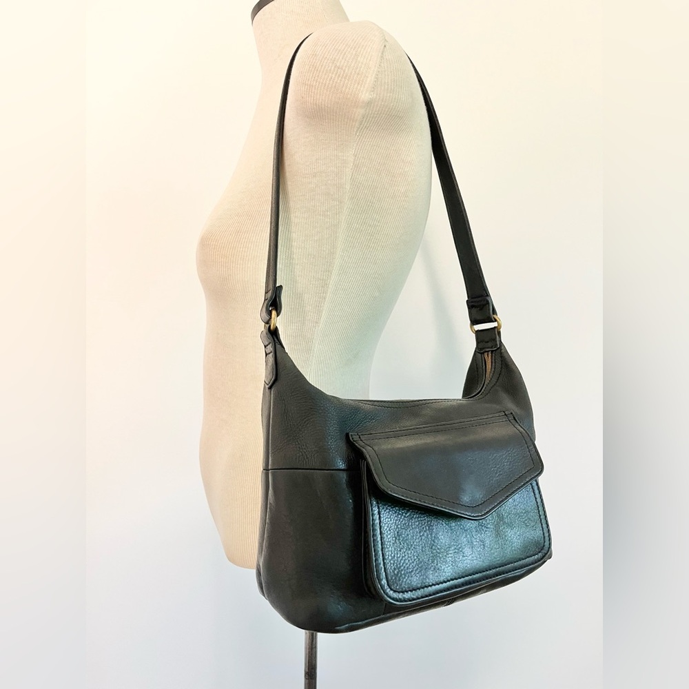 Fossil Black Leather Shoulder Bag Vintage Style 75082 - Picture 11 of 15
